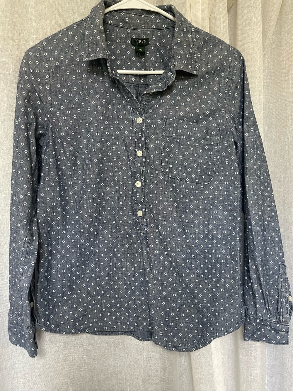 J.Crew Women’s Chambray Popover Shirt Size S